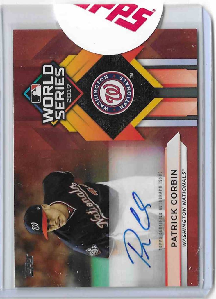 2020 Topps World Series Champion Auto WCA-PC Patrick Corbin Red